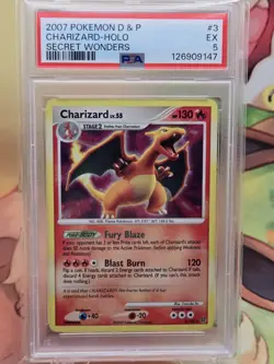 Charizard 3/132 Holo PSA 5 2007 Pokemon Diamond & Pearl Secret Wonders - Image 1
