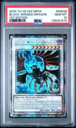 PSA 10 Black Winged Dragon MP24-EN028 Yugioh 25th Anniversary Tin Dueling Mirror - Image 1