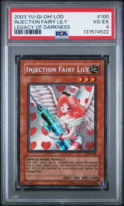2003 YU-GI-OH! LOD-LEGACY OF DARKNESS #100 INJECTION FAIRY LILY PSA 4 - Image 1