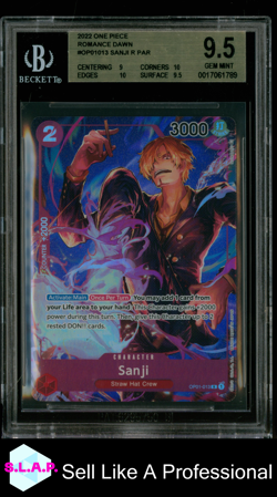 SANJI R PAR 2022 ONE PIECE ROMANCE DAWN PRE ERRATA OP01013 BGS 9.5 - Image 1