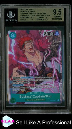 EUSTASS"CAPTAIN"KID SR 2022 ONE PIECE ROMANCE DAWN PRE ERRATA OP01051 BGS 9.5 - Image 1