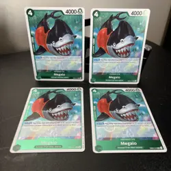 Megalo EB04-018 R - The Azure Sea's Seven ENGLISH OP14 One Piece PLAYSET X4 - Image 1