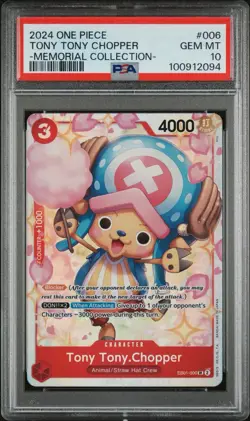 PSA 10 Tony Tony Chopper EB01-006 - SR - One Piece TCG Memorial Collection - Image 1