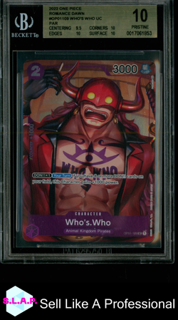 WHO'S WHO ALT ART UC/(BT) 2022 ONE PIECE ROMANCE DAWN PRE ERRATA OP01109 BGS 10 - Image 1