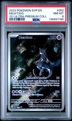 2023 POKEMON SVP EN-SV PROMO 151 ULTRA-PREMIUM COLLECTION #052 MEWTWO PSA 8 - Image 1