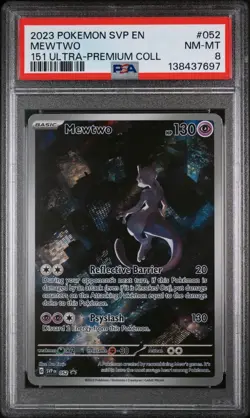 2023 POKEMON SVP EN-SV PROMO 151 ULTRA-PREMIUM COLLECTION #052 MEWTWO PSA 8 - Image 1