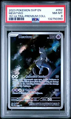 2023 POKEMON SVP EN-SV PROMO 151 ULTRA-PREMIUM COLLECTION #052 MEWTWO PSA 8 - Image 1