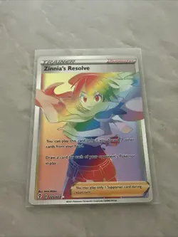 2021 Pokemon Evolving Skies Zinnia’s Resolve Secret Rainbow Rare #225/203 - Image 1
