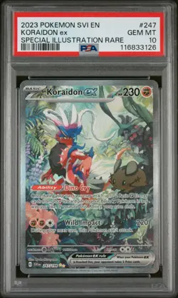 Pokemon Koraidon EX TCG Scarlet & Violet Base Set Card 247/198 Sir PSA 10 - Image 1