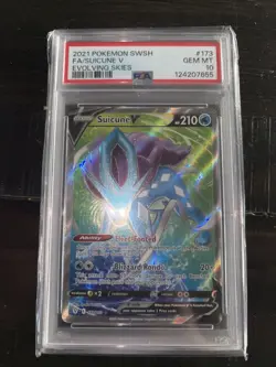 2021 Pokemon Suicune V (Full Art) 173/203 SWSH07: Evolving Skies Holo PSA 10 GM - Image 1