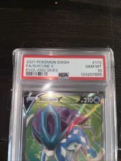2021 Pokemon Suicune V (Full Art) 173/203 SWSH07: Evolving Skies Holo PSA 10 GM - Image 2