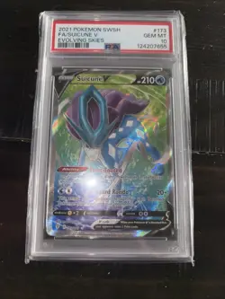 2021 Pokemon Suicune V (Full Art) 173/203 SWSH07: Evolving Skies Holo PSA 10 GM - Image 3