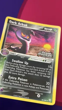 Dark Arbok Reverse Holo 29/109 Ex Team Rocket Returns Pokemon Card Stamped - Image 5