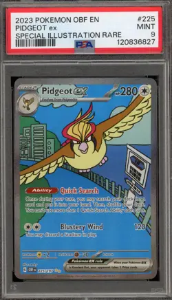 Pokemon Pidgeot ex Obsidian Flames Special Illustration Rare #225 PSA 9 Mint - Image 1