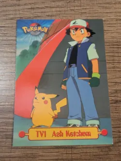 1999 Topps Pokemon TV1 Ash Ketchum Character Card Series 1 Lightly Played - Image 1