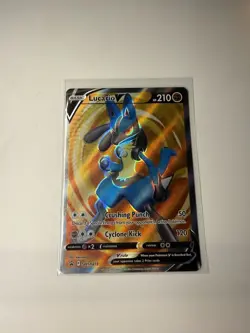 Pokemon TCG Lucario v SWSH213 Black Star Promo Full Art Holo Card NM Condition - Image 1
