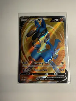 Pokemon TCG Lucario v SWSH213 Black Star Promo Full Art Holo Card NM Condition - Image 2