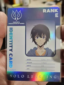 Solo Leveling Sung Jinwoo SL1E-PM03 Promo Identity Card Rank E NM Mapniverse - Image 1