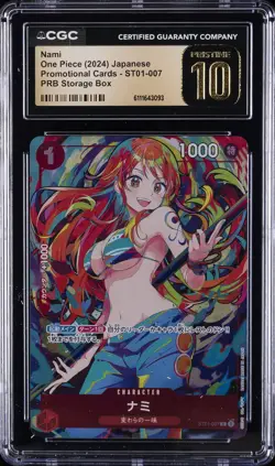 2024 ONE PIECE JPN PROMO CARDS PRB STORAGE BOX #ST01-007 NAMI CGC 10 PRISTINE - Image 1
