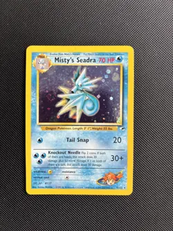 Pokemon Card Gym Heroes Set Holo Misty's Seadra 9/132 WOTC Prerelease - Image 1