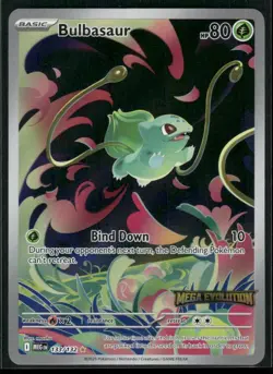 Pokemon TCG Bulbasaur Mega Evolution Stamped Holo Card 133/132 Box Topper - Image 1