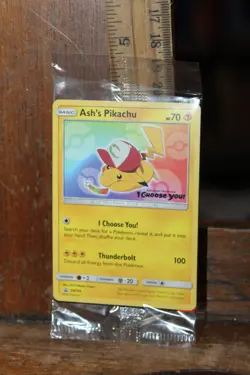 Pokemon Trading Card Ash's Pikcachu Sealed Card 2017 Promo Ultra Sun Moon - Image 1