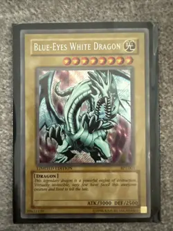 Yu GI Oh Blue Eyes White Dragon Vintage Card BPT 003 Limited Edition Rare Holo - Image 1