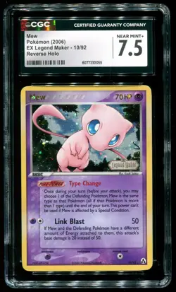 CGC 7.5 Mew Reverse Holo Rare EX Legend Maker 2006 Pokemon Card #10 - Image 1