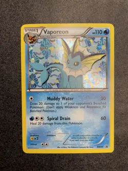 Pokemon TCG Black and White Promos Vaporeon Holo Card #BW89 Lightly Played - Image 1