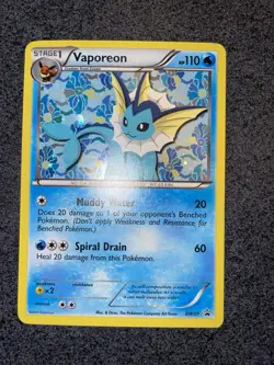Pokemon TCG Black and White Promos Vaporeon Holo Card #BW89 Lightly Played - Image 5