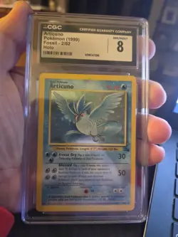 CGC 8 Articuno 2/62 Holo Fossil Pokemon Card - Image 1