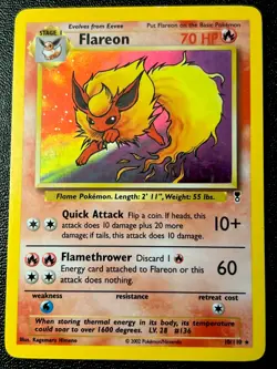 Flareon 10/110 LP Holo Rare Legendary Collection Pokemon Card! - Image 1