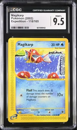 CGC 9.5 MINT+ Magikarp 2002 Expedition 118/165 Pokemon Card - Image 1