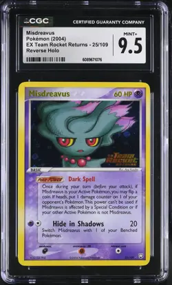 CGC 9.5 Misdreavus Team Rocket Returns 25/109 Reverse Holo Stamped Pokemon Card - Image 1