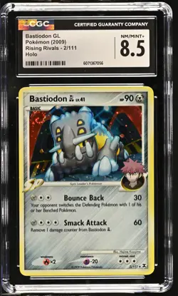 CGC 8.5 Bastiodon GL 2009 Rising Rivals 2/111 Holo SWIRL Pokemon Card - Image 1