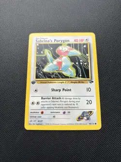 Pokemon Card 1st Edition Gym Challenge Sabrina's Porygon 98/132 WOTC - Image 3