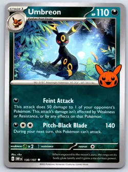 Umbreon - Trick or Trade 2024 - Obsidian Flames Stamped Pokemon Card NM - Image 1