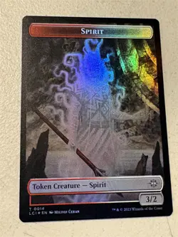 mtg foil token Fungus Dinosaur // Spirit, 0012/0014, Lost Caverns of Ixalan - Image 2