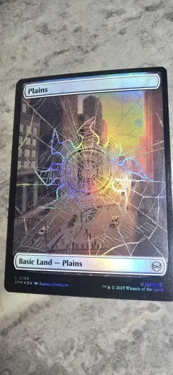 Plains (0189) Marvel's Spider-Man Foil Full Art Basic Land MTG NM - Image 1
