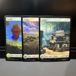 Set of 3 Plains Full Art Foil 294 / 295 / 296 Final Fantasy NM MTG Magic - Image 1