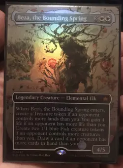 Beza, the Bounding Spring (Borderless) Bloomburrow Foil Nm - Image 1