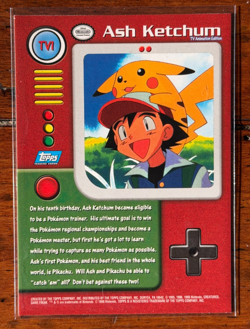 1999 Topps Pokemon Ash Ketchum TV Animation Series Blue Logo - Image 2