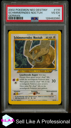 SCHIMMERNDES NOCTUH GERMAN POKEMON NEO DESTINY 2002 110 PSA 4 - Image 1