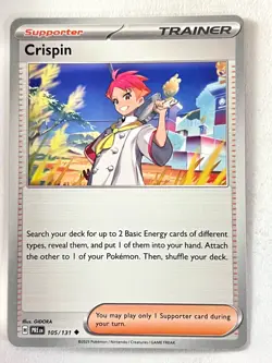 Crispin 105/131 Prismatic Evolutions Uncommon Pokemon - Pack Fresh Near Mint NM - Image 1