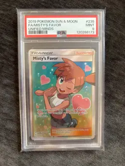 Misty's Favor Unified Minds Full Art #235 Pokemon Sun and Moon PSA 9 - Image 1