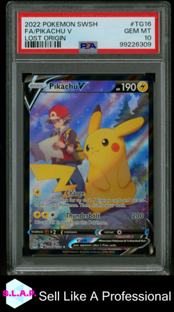 PIKACHU V POKEMON TG16 2022 LOST ORIGINS GEM MINT ENGLISH PSA 10 - Image 1