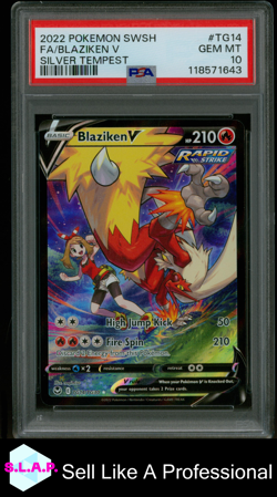 BLAZIKEN V POKEMON TG14 2022 SILVER TEMPEST GEM MINT ENGLISH PSA 10 - Image 1