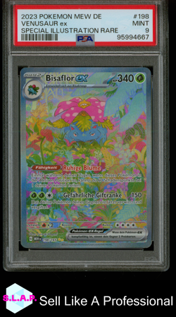 VENUSAUR EX SPECI4L ILLUSTRATION RARE POKEMON GERMAN MEW DE-151 2023 198 PSA 9 - Image 1