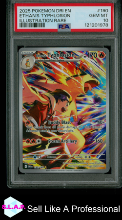 ETHAN,S TYPHLOSION POKEMON 190 2025 DESTINED RIVALS GEM MINT ENGLISH PSA 10 - Image 1