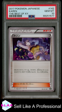 KAREN THE BEST OF XY POKEMON JAPANESE THE BEST OF XY 2017 142 PSA 10 - Image 1